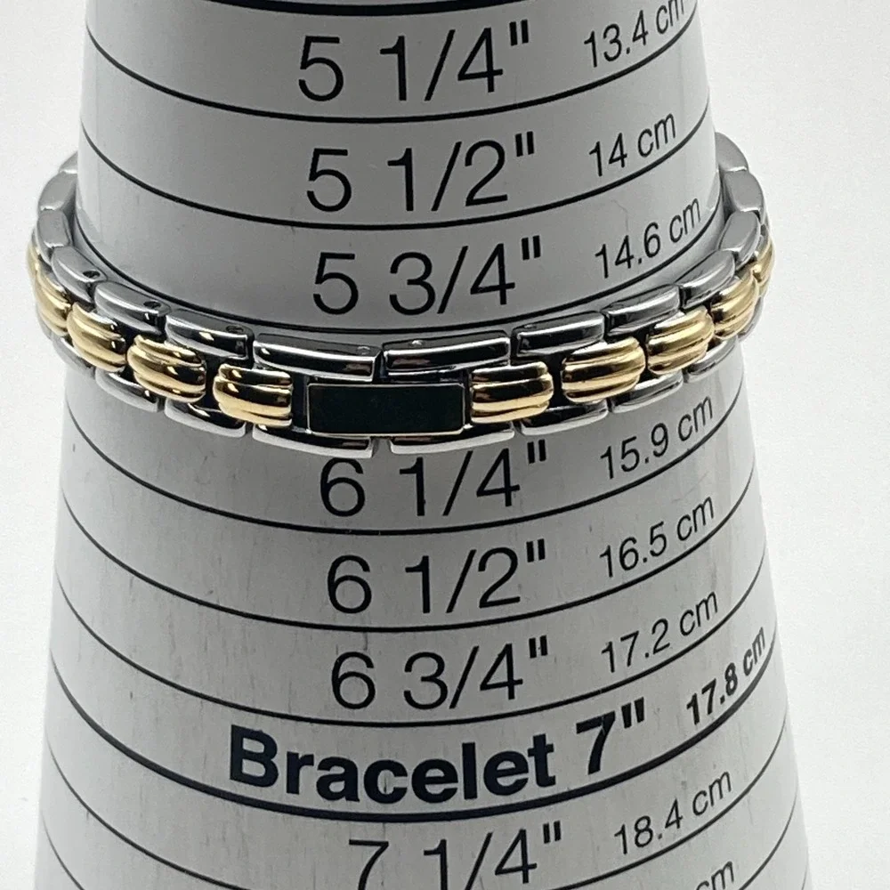 Armitron Now Womens Watch 17mm Silver Gold Two Tone Faceted New Battery SMALL 6